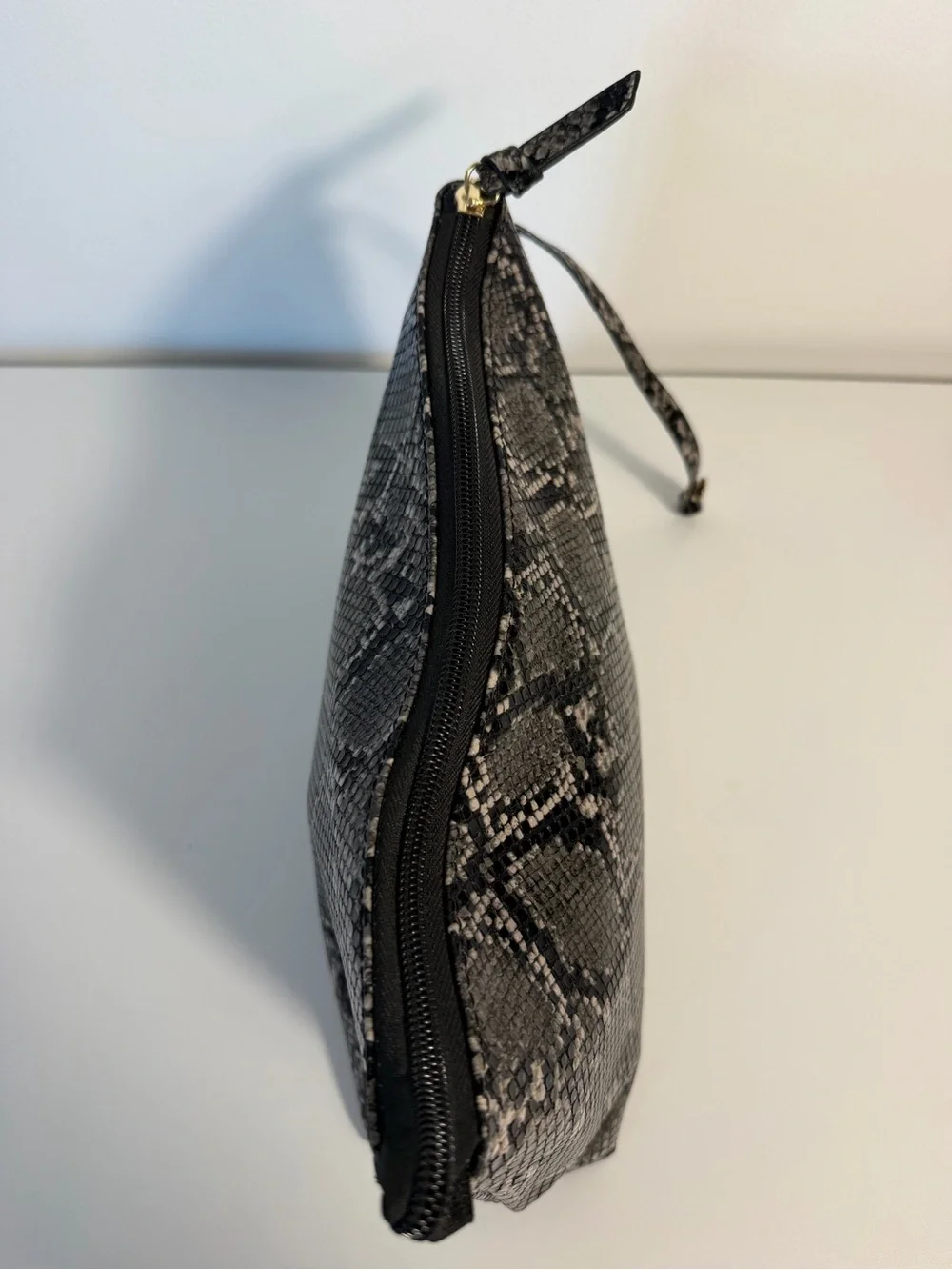 Gianni Bini Snake-Print Black Tote Bag + Pouch included snakeskin oversized bag